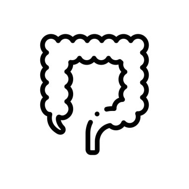 kolon simgesi. Beyaz Arkaplanda İnce Doğrusal Tasarım