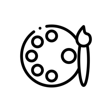 renk paleti simgesi. Beyaz Arkaplanda İnce Doğrusal Tasarım