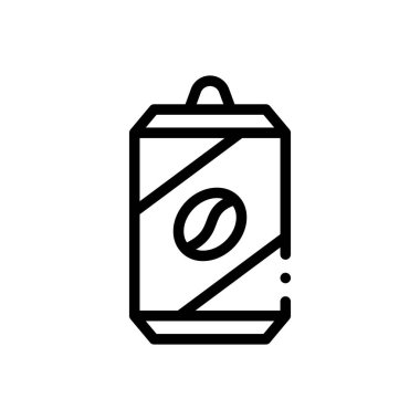 Kahve ikonu. Beyaz Arkaplanda İnce Doğrusal Tasarım