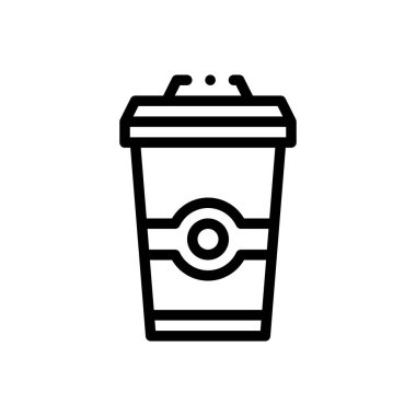 Kahve ikonu. Beyaz Arkaplanda İnce Doğrusal Tasarım