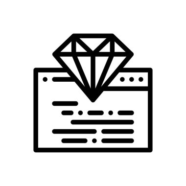 Kodlama simgesi. Beyaz Arkaplanda İnce Doğrusal Tasarım