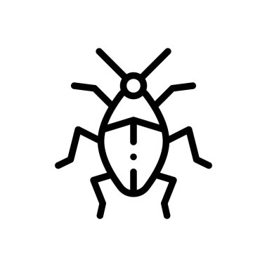 Hamamböceği ikonu. Beyaz Arkaplanda İnce Doğrusal Tasarım