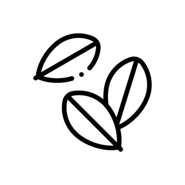 Kokain yaprak ikonu. Beyaz Arkaplanda İnce Doğrusal Tasarım