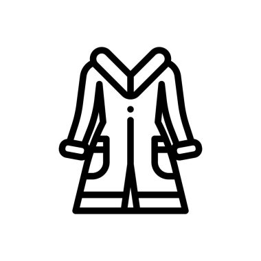 Palto ikonu. Beyaz Arkaplanda İnce Doğrusal Tasarım