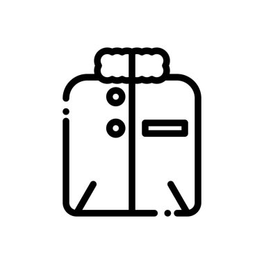 Palto ikonu. Beyaz Arkaplanda İnce Doğrusal Tasarım