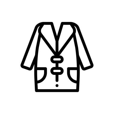 Palto ikonu. Beyaz Arkaplanda İnce Doğrusal Tasarım