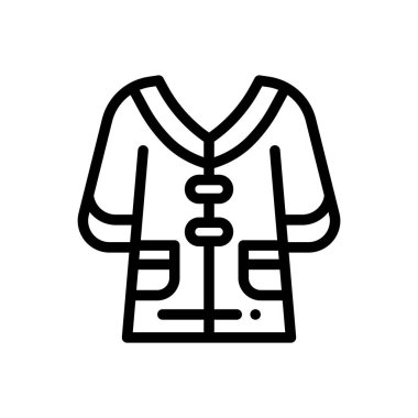 Palto ikonu. Beyaz Arkaplanda İnce Doğrusal Tasarım