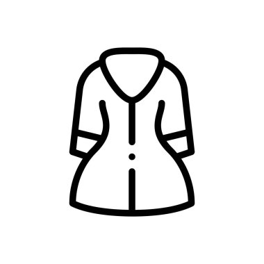 Palto ikonu. Beyaz Arkaplanda İnce Doğrusal Tasarım