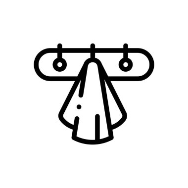 Askı ikonu. Beyaz Arkaplanda İnce Doğrusal Tasarım