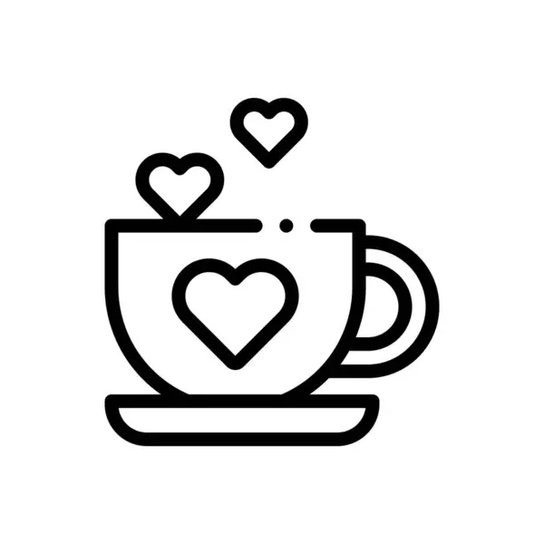 Kahve ikonu. Beyaz Arkaplanda İnce Doğrusal Tasarım