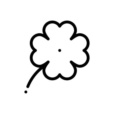 Yonca simgesi. Beyaz Arkaplanda İnce Doğrusal Tasarım