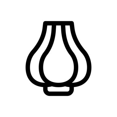 Karanfil sarımsak ikonu. Beyaz Arkaplanda İnce Doğrusal Tasarım