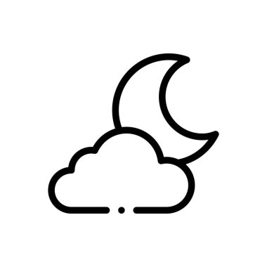 Bulutlu simge. Beyaz Arkaplanda İnce Doğrusal Tasarım