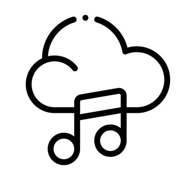 Bulut simgesi. Beyaz Arkaplanda İnce Doğrusal Tasarım