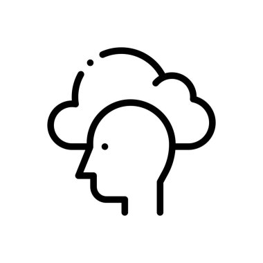 Bulut simgesi. Beyaz Arkaplanda İnce Doğrusal Tasarım