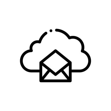 Bulut simgesi. Beyaz Arkaplanda İnce Doğrusal Tasarım