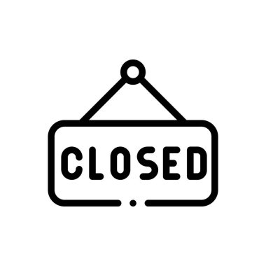 Kapalı simge. Beyaz Arkaplanda İnce Doğrusal Tasarım