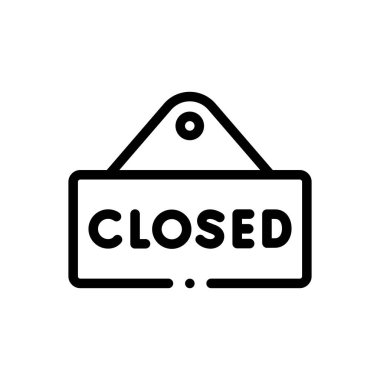 Kapalı simge. Beyaz Arkaplanda İnce Doğrusal Tasarım