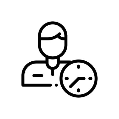 Saat simgesi. Beyaz Arkaplanda İnce Doğrusal Tasarım