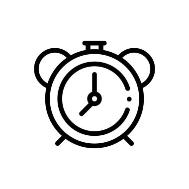 Saat simgesi. Beyaz Arkaplanda İnce Doğrusal Tasarım