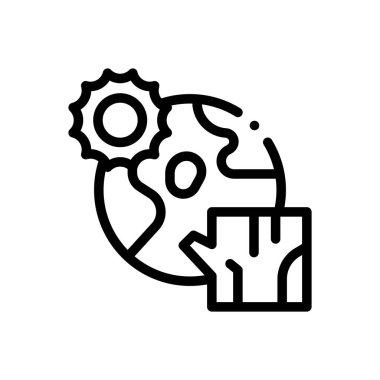 İklim değişikliği simgesi. Beyaz Arkaplanda İnce Doğrusal Tasarım