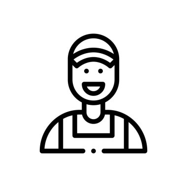 Katip ikonu. Beyaz Arkaplanda İnce Doğrusal Tasarım