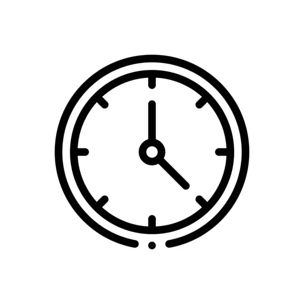 Saat simgesi. Beyaz Arkaplanda İnce Doğrusal Tasarım