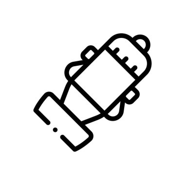 Dalgıç itici araç ikonu. Beyaz Arkaplanda İnce Doğrusal Tasarım