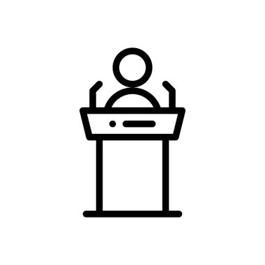 Konuşma simgesi. Beyaz Arkaplanda İnce Doğrusal Tasarım