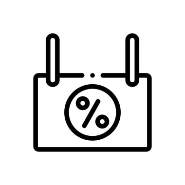 İndirim simgesi. Beyaz Arkaplanda İnce Doğrusal Tasarım