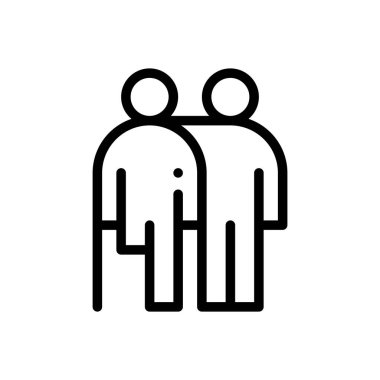 Engelli insan simgesi. Beyaz Arkaplanda İnce Doğrusal Tasarım