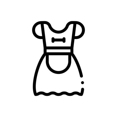 Dirndl simgesi. Beyaz Arkaplanda İnce Doğrusal Tasarım