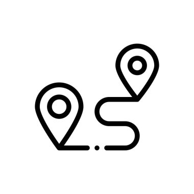 yön simgesi. Beyaz Arkaplanda İnce Doğrusal Tasarım