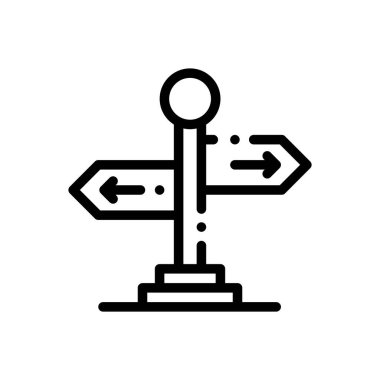 yön simgesi. Beyaz Arkaplanda İnce Doğrusal Tasarım