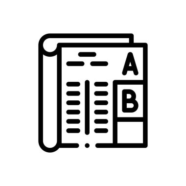 sözlük simgesi. Beyaz Arkaplanda İnce Doğrusal Tasarım