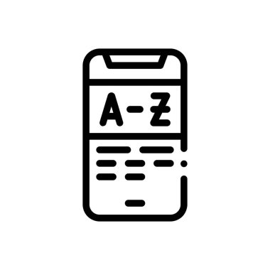 sözlük simgesi. Beyaz Arkaplanda İnce Doğrusal Tasarım