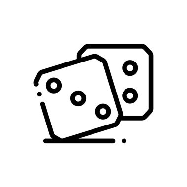 zar simgesi. Beyaz Arkaplanda İnce Doğrusal Tasarım