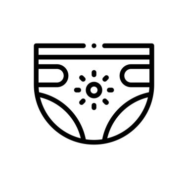 Bebek bezi ikonu. Beyaz Arkaplanda İnce Doğrusal Tasarım