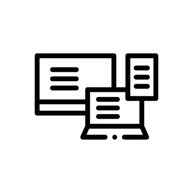 aygıt simgesi. Beyaz Arkaplanda İnce Doğrusal Tasarım