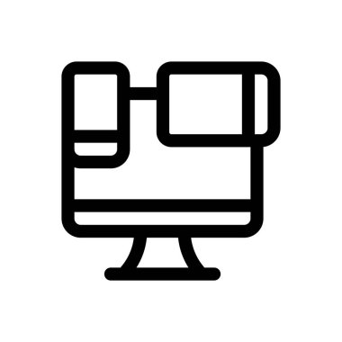 aygıt simgesi. Beyaz Arkaplanda İnce Doğrusal Tasarım