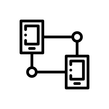 aygıt simgesi. Beyaz Arkaplanda İnce Doğrusal Tasarım