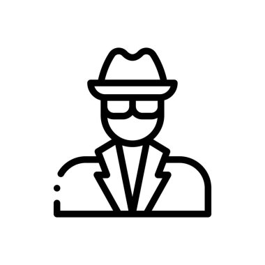 Dedektif Icon. Beyaz Arkaplanda İnce Doğrusal Tasarım