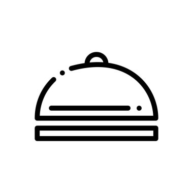 Masa başı ikonu. Beyaz Arkaplanda İnce Doğrusal Tasarım