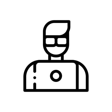 Tasarım simgesi. Beyaz Arkaplanda İnce Doğrusal Tasarım