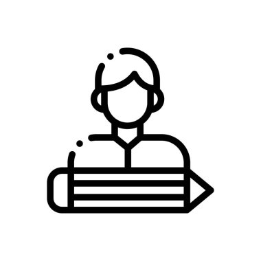 Tasarım simgesi. Beyaz Arkaplanda İnce Doğrusal Tasarım