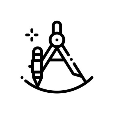 tasarım simgesi. Beyaz Arkaplanda İnce Doğrusal Tasarım