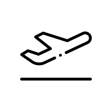 Ayrılış simgesi. Beyaz Arkaplanda İnce Doğrusal Tasarım