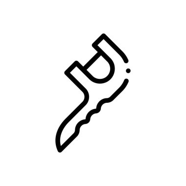 Diş ipi ikonu. Beyaz Arkaplanda İnce Doğrusal Tasarım