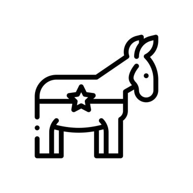 Demokratik ikon. Beyaz Arkaplanda İnce Doğrusal Tasarım