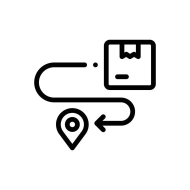 dağıtım simgesi. Beyaz Arkaplanda İnce Doğrusal Tasarım